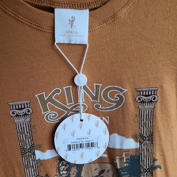 NWT Spell Little Gypsies King Bedouin Tee Orange - Picture 4 of 7